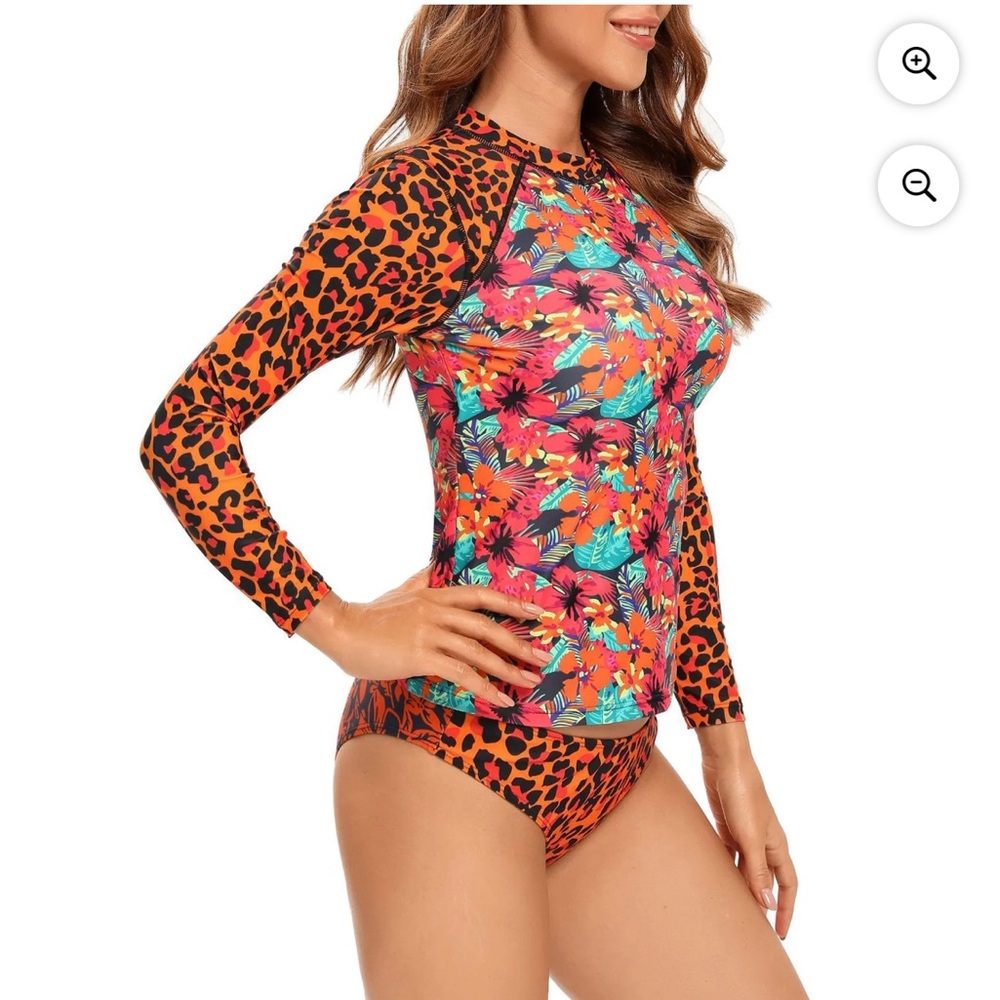 Maaji Surreal Wilderness Diver RashGuard Reversible Bikini Bottom Set Size M NWT - Picture 5 of 12